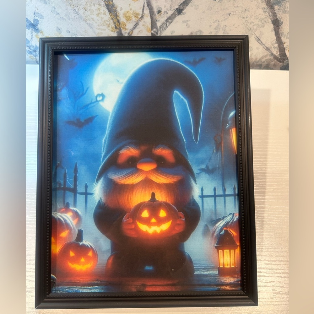 Halloween Gnome Framed print 8x10”